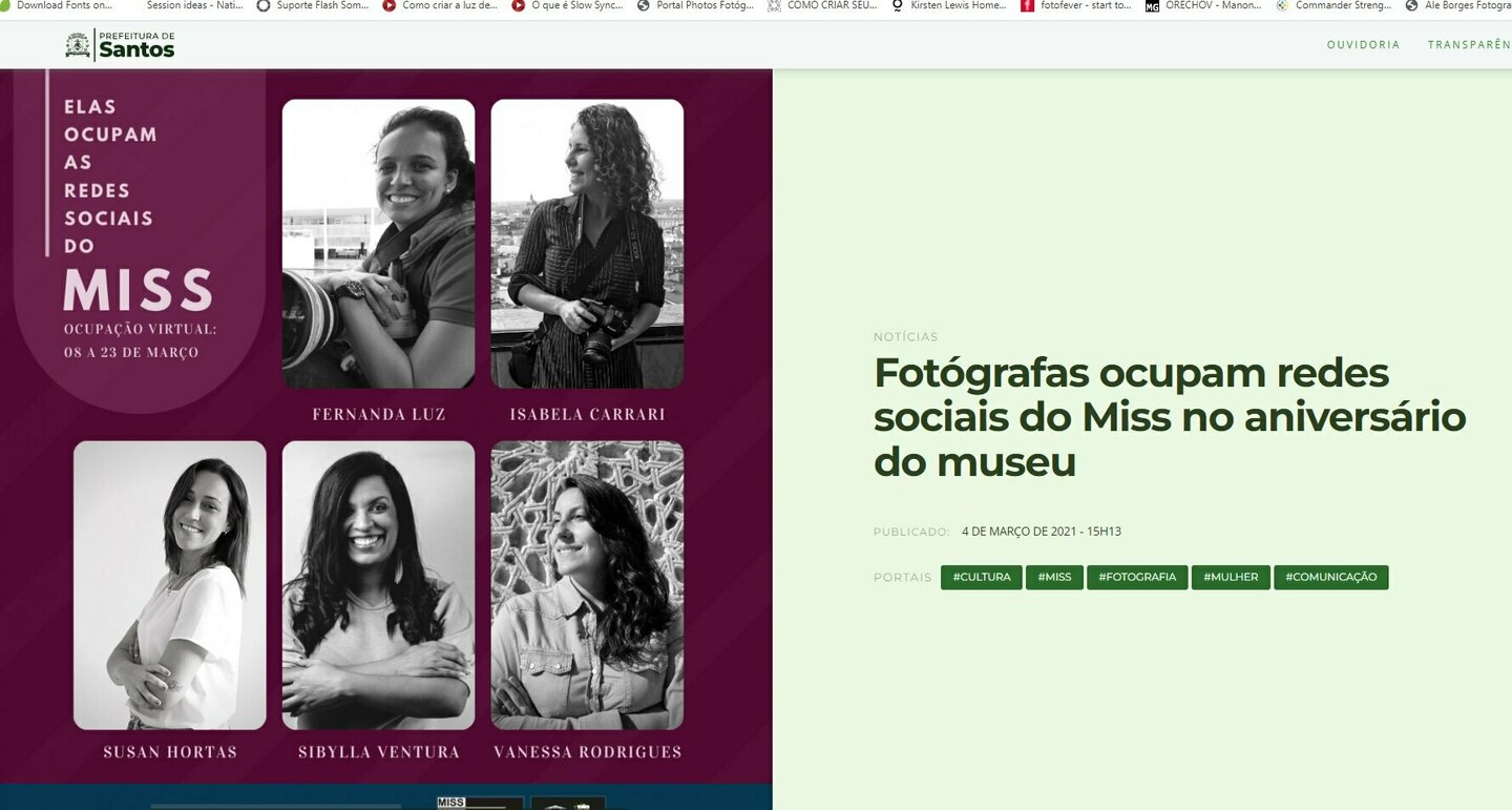 Fotógrafas ocupam as redes do MISS - Prefeitura de Santos
